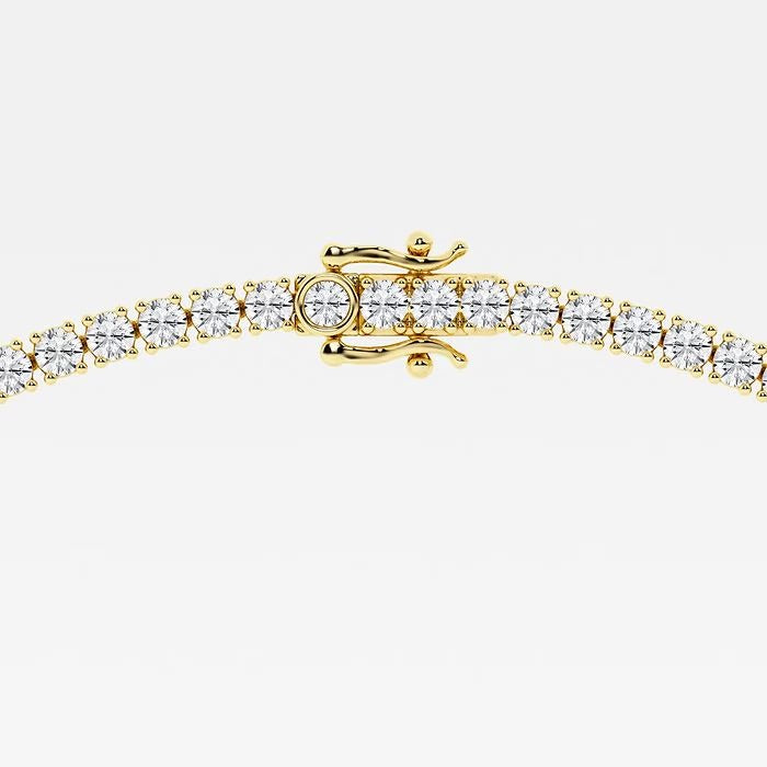 20.70 Ct Round Lab Grown Diamond Four Prong Tennis Fashion Necklace