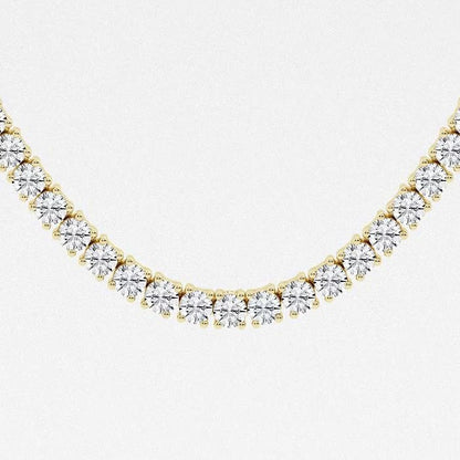 17.60 Ct Round Lab Grown Diamond Four Prong Tennis Fashion Necklace