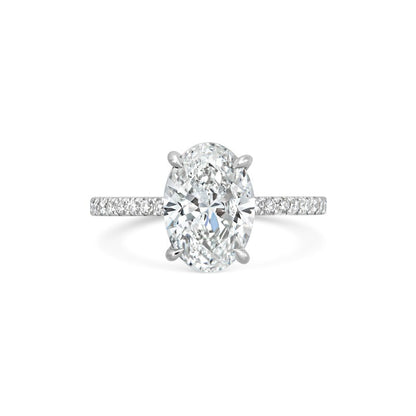 2.30 Ct In Oval Bardot Scallop Engagement Ring
