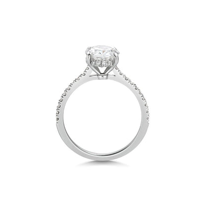 2.30 Ct In Oval Bardot Scallop Engagement Ring