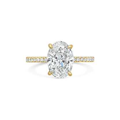 2.30 Ct In Oval Bardot Scallop Engagement Ring