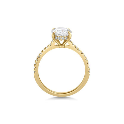2.30 Ct In Oval Bardot Scallop Engagement Ring