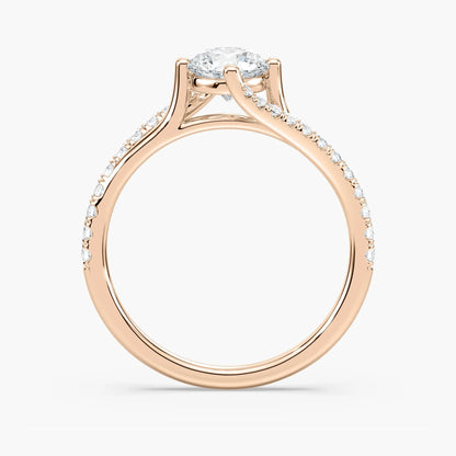 1.10 Ct In Round Bardot Scallop Engagement Ring