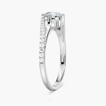 1.10 Ct In Round Bardot Scallop Engagement Ring