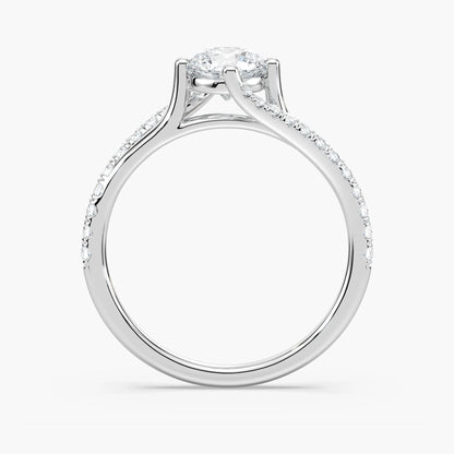 1.10 Ct In Round Bardot Scallop Engagement Ring