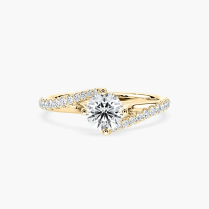 1.10 Ct In Round Bardot Scallop Engagement Ring