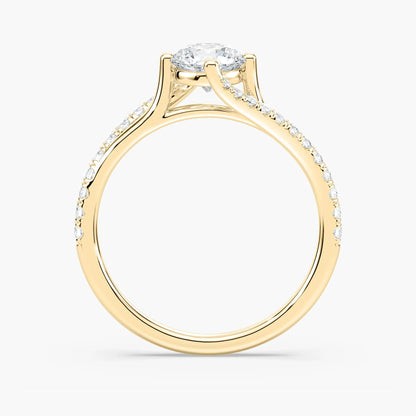 1.10 Ct In Round Bardot Scallop Engagement Ring