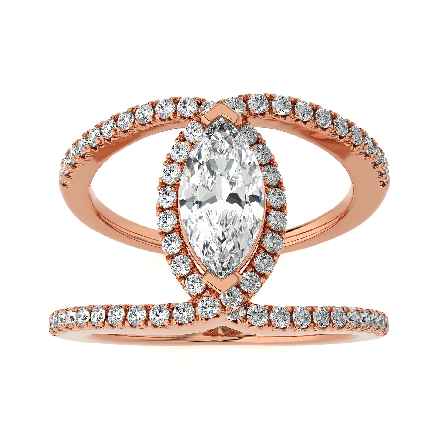 1.31 Ct Round & Marquise Engagement & Wedding Rings