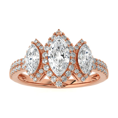 1.31 Ct Halo Ring Style Engagement & Wedding Ring