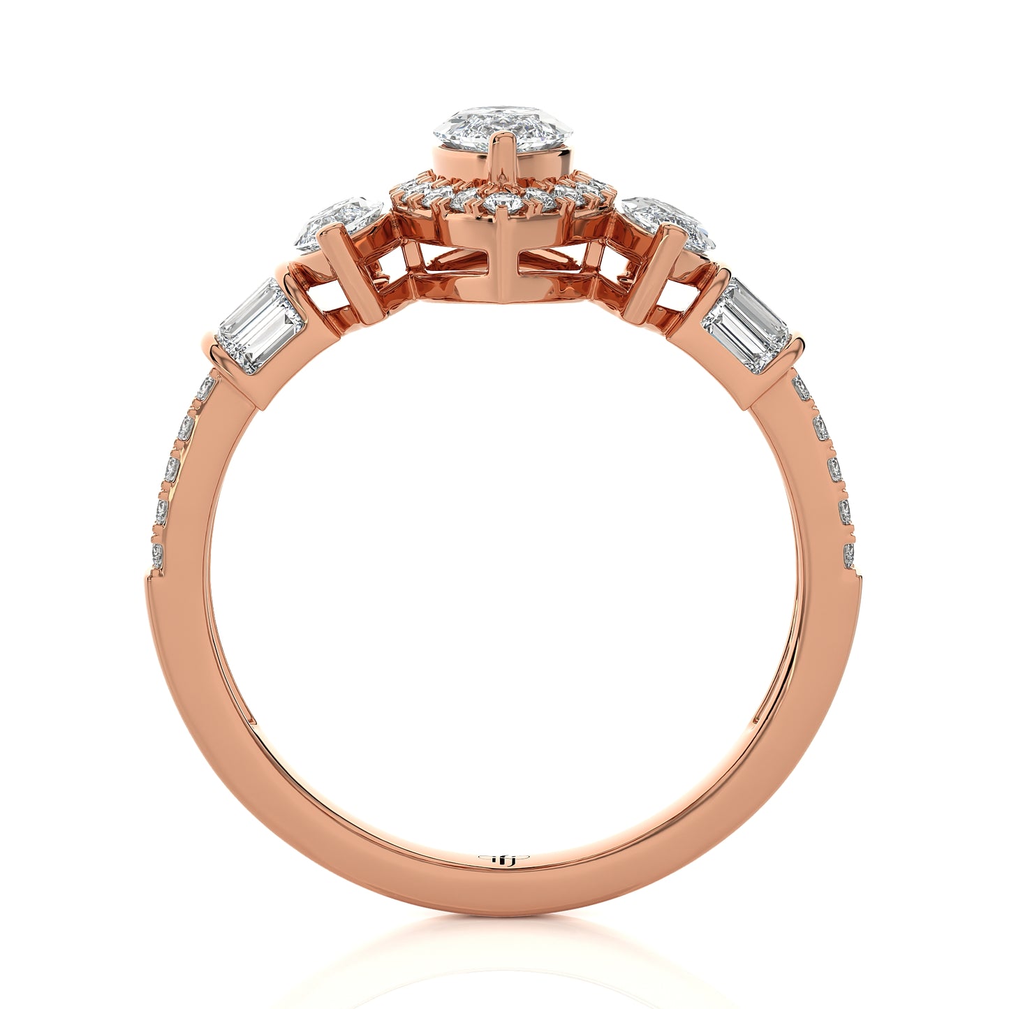 1.36 Ct Engagement Ring - Halo & Wedding Rings