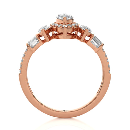 1.36 Ct Engagement Ring - Halo & Wedding Rings