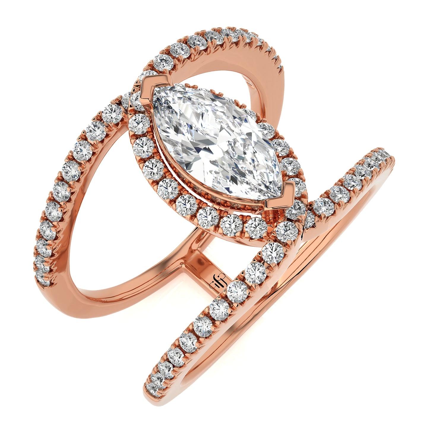 1.31 Ct Round & Marquise Engagement & Wedding Rings