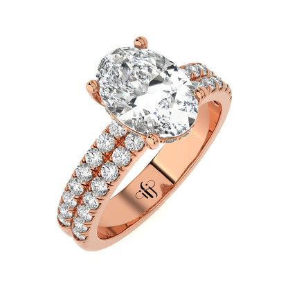 2.55 Ct Engagement Ring with Halo/Pave & Wedding Rings