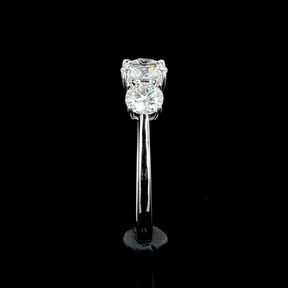 1.40 Cts 14K WHITE GOLD Round Shape 3 Stones Ring