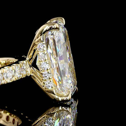 2.44 Cts 14K YELLOW GOLD Radiant Shape Hidden Halo Ring