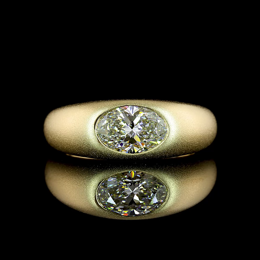 1.20 Cts 14K YELLOW GOLD Oval Shape Solitaire Ring
