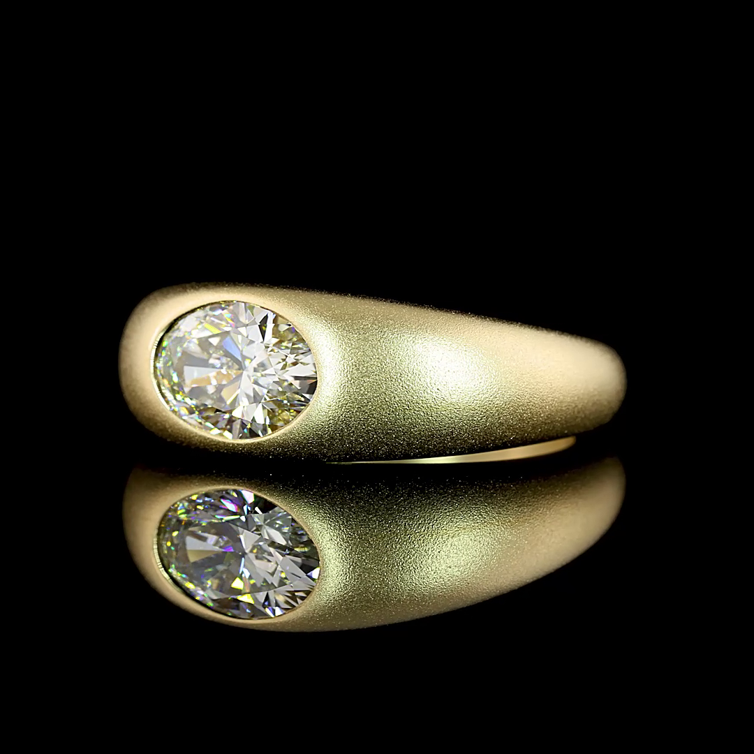 1.20 Cts 14K YELLOW GOLD Oval Shape Solitaire Ring