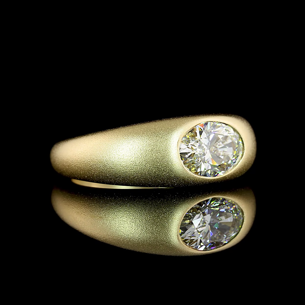 1.20 Cts 14K YELLOW GOLD Oval Shape Solitaire Ring