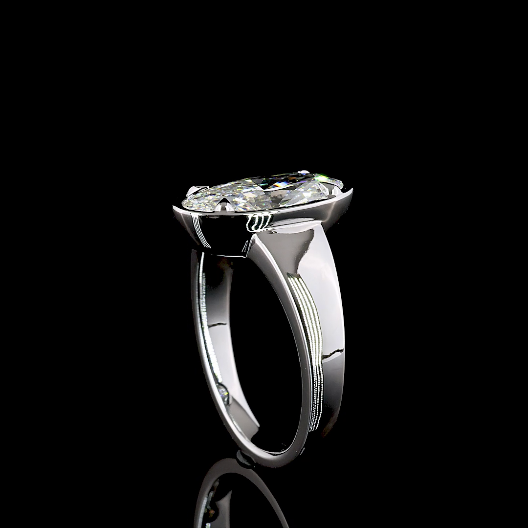 2.12 Cts 14K WHITE GOLD Oval Shape Solitaire Ring