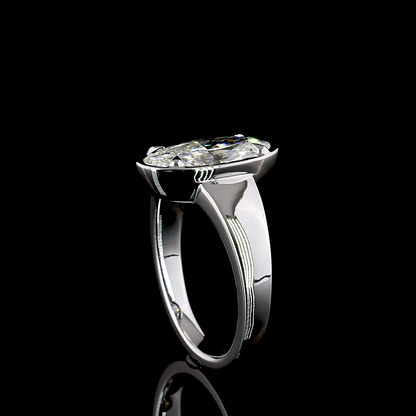 2.12 Cts 14K WHITE GOLD Oval Shape Solitaire Ring