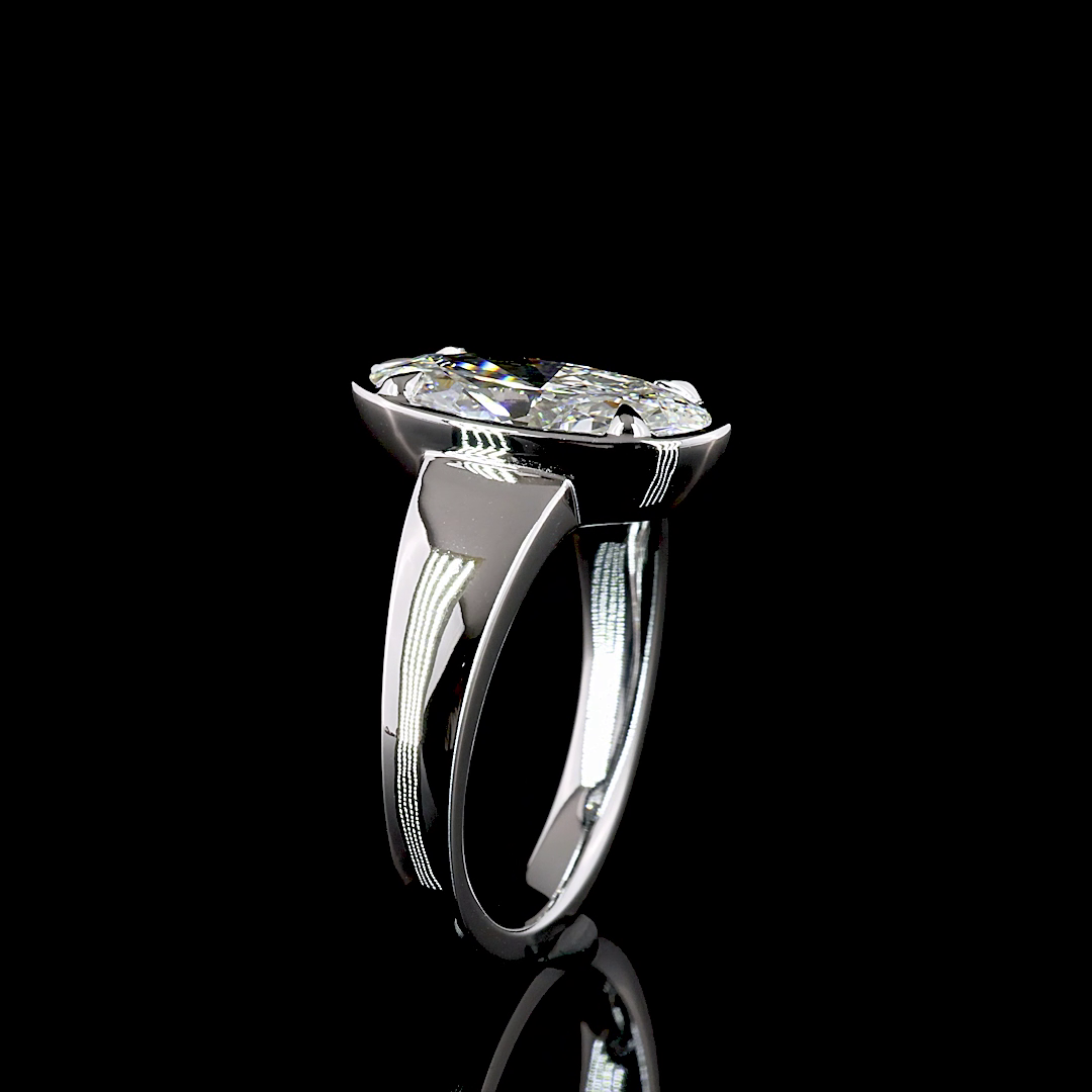 2.12 Cts 14K WHITE GOLD Oval Shape Solitaire Ring