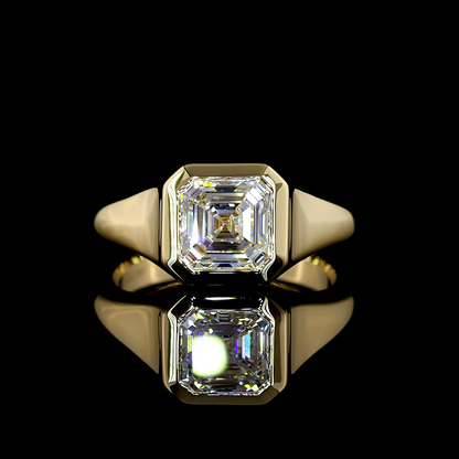 2.06 Cts 14K YELLOW GOLD Asscher Shape Solitaire Ring