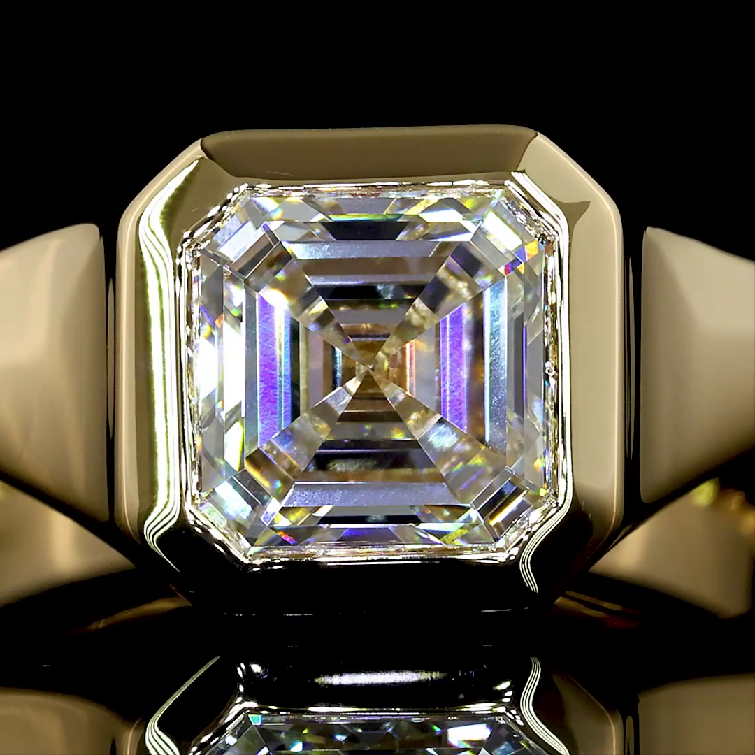 2.06 Cts 14K YELLOW GOLD Asscher Shape Solitaire Ring