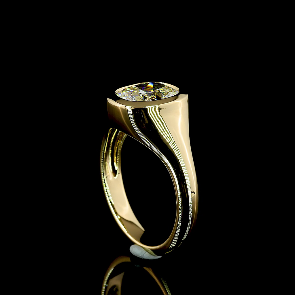 2.11 Cts 14K YELLOW GOLD Cushion Brilliant Shape Solitaire Ring