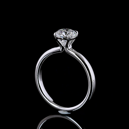 1 Cts 14K WHITE GOLD Round Shape Solitaire Ring