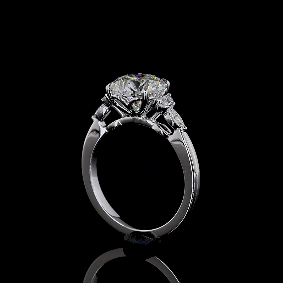 2.75 Cts 14K WHITE GOLD Round Shape Special Ring