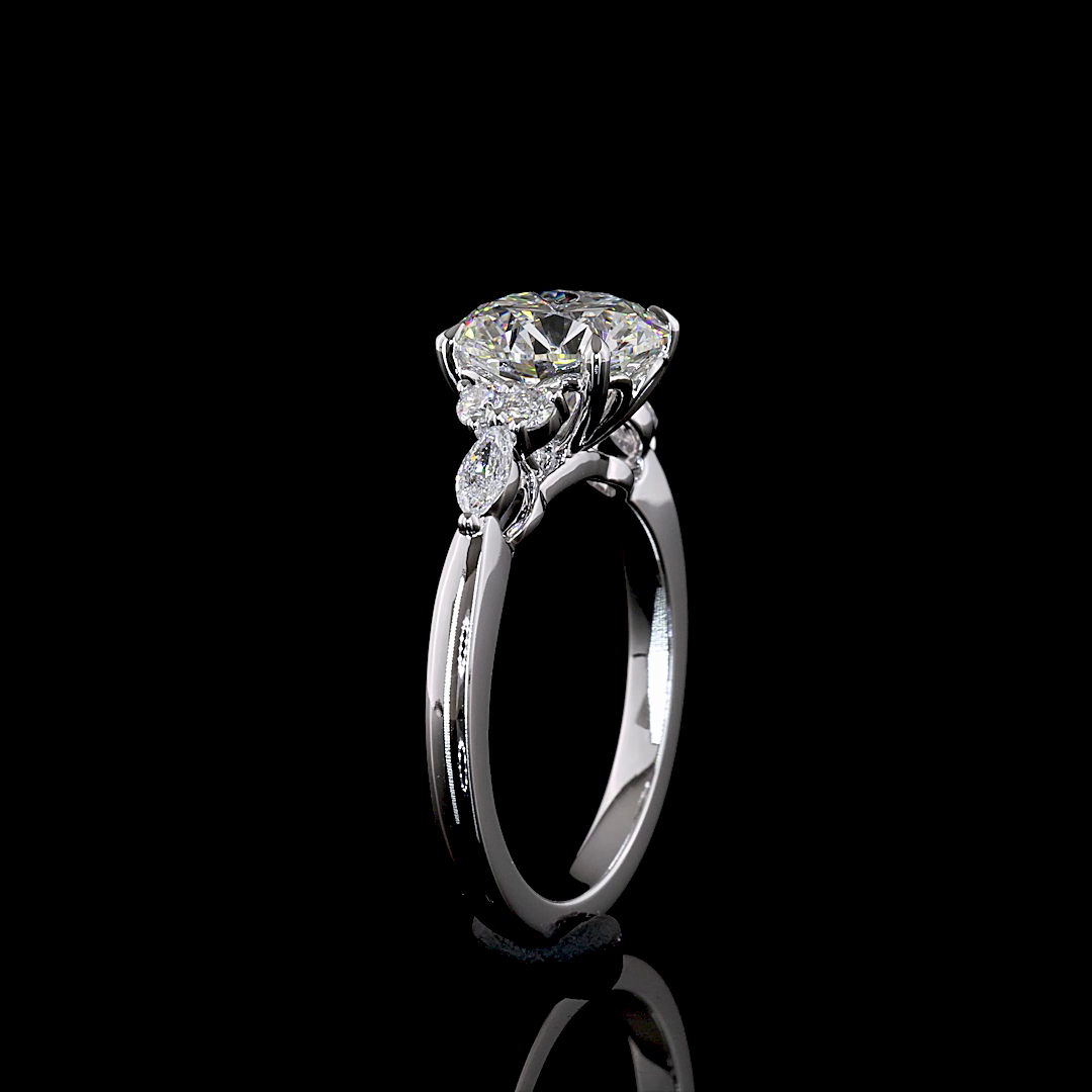 2.75 Cts 14K WHITE GOLD Round Shape Special Ring