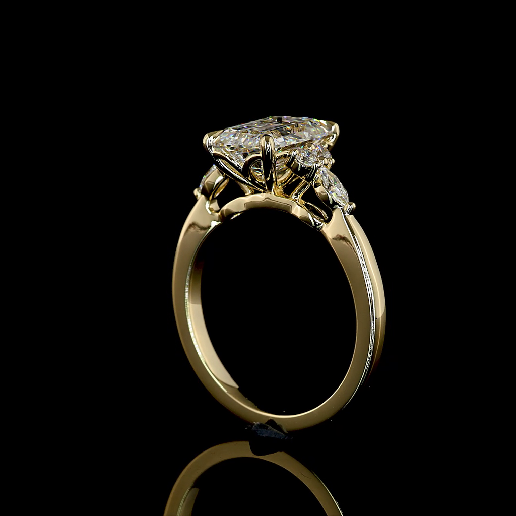 2.76 Cts 14K WHITE GOLD Emerald Shape Special Ring