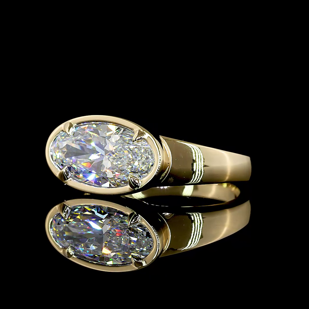 2.08 Cts 14K YELLOW GOLD Oval Shape Solitaire Ring