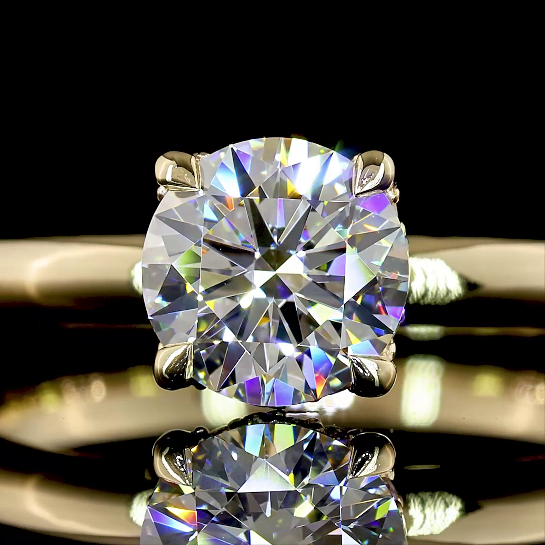 1.13 Cts 14K YELLOW GOLD Round Shape Hidden Halo Ring