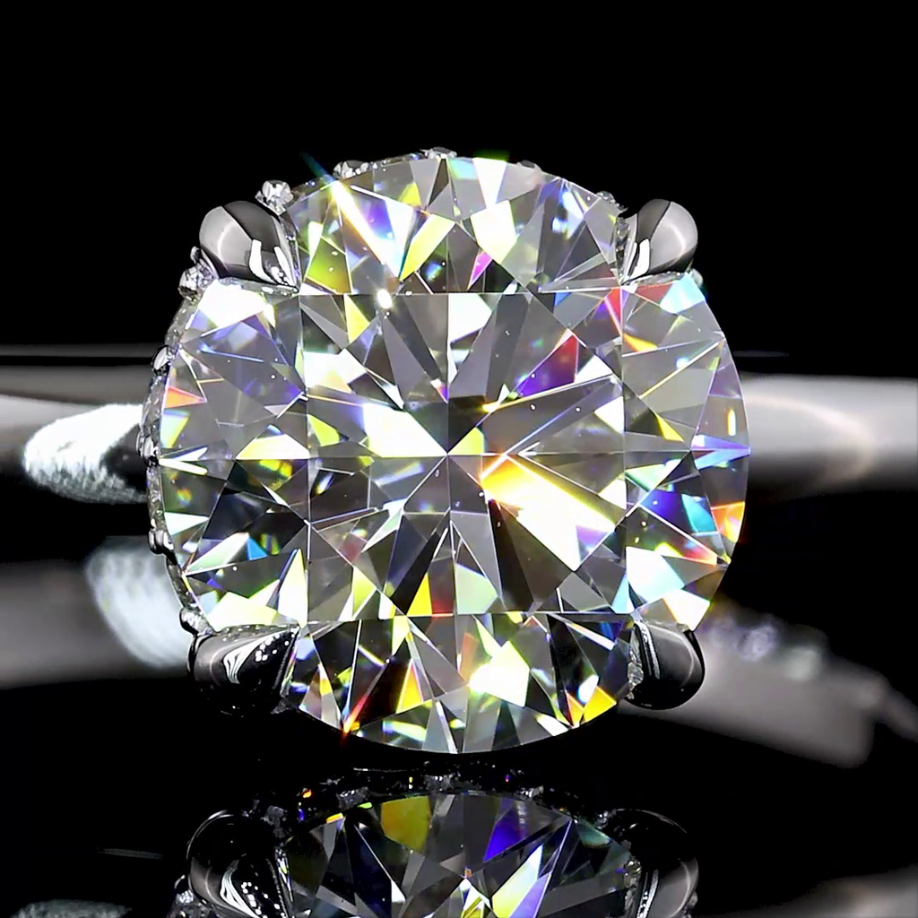 1.61 Cts 14K WHITE GOLD Round Shape Hidden Halo Ring