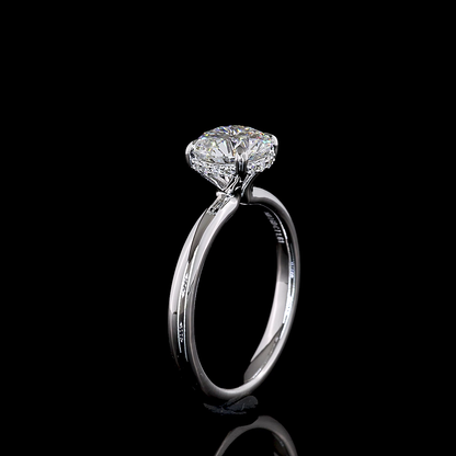 1.61 Cts 14K WHITE GOLD Round Shape Hidden Halo Ring