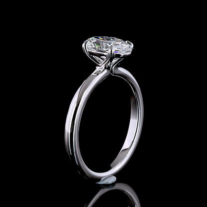 1.55 Cts 14K WHITE GOLD Oval Shape Solitaire Ring