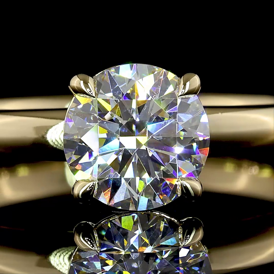 1.02 Cts 14K YELLOW GOLD Round Shape Solitaire Ring