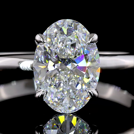 1.52 Cts 14K WHITE GOLD Oval Shape Solitaire Ring