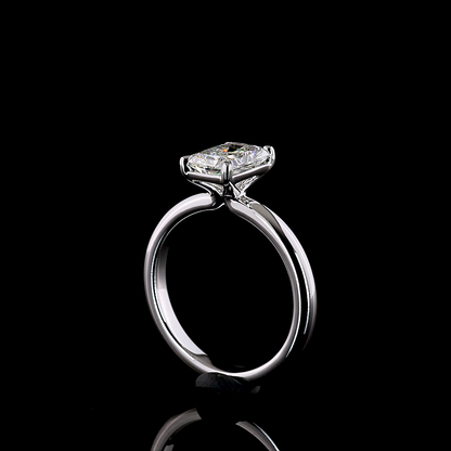 1.53 Cts 14K WHITE GOLD Radiant Shape Solitaire Ring