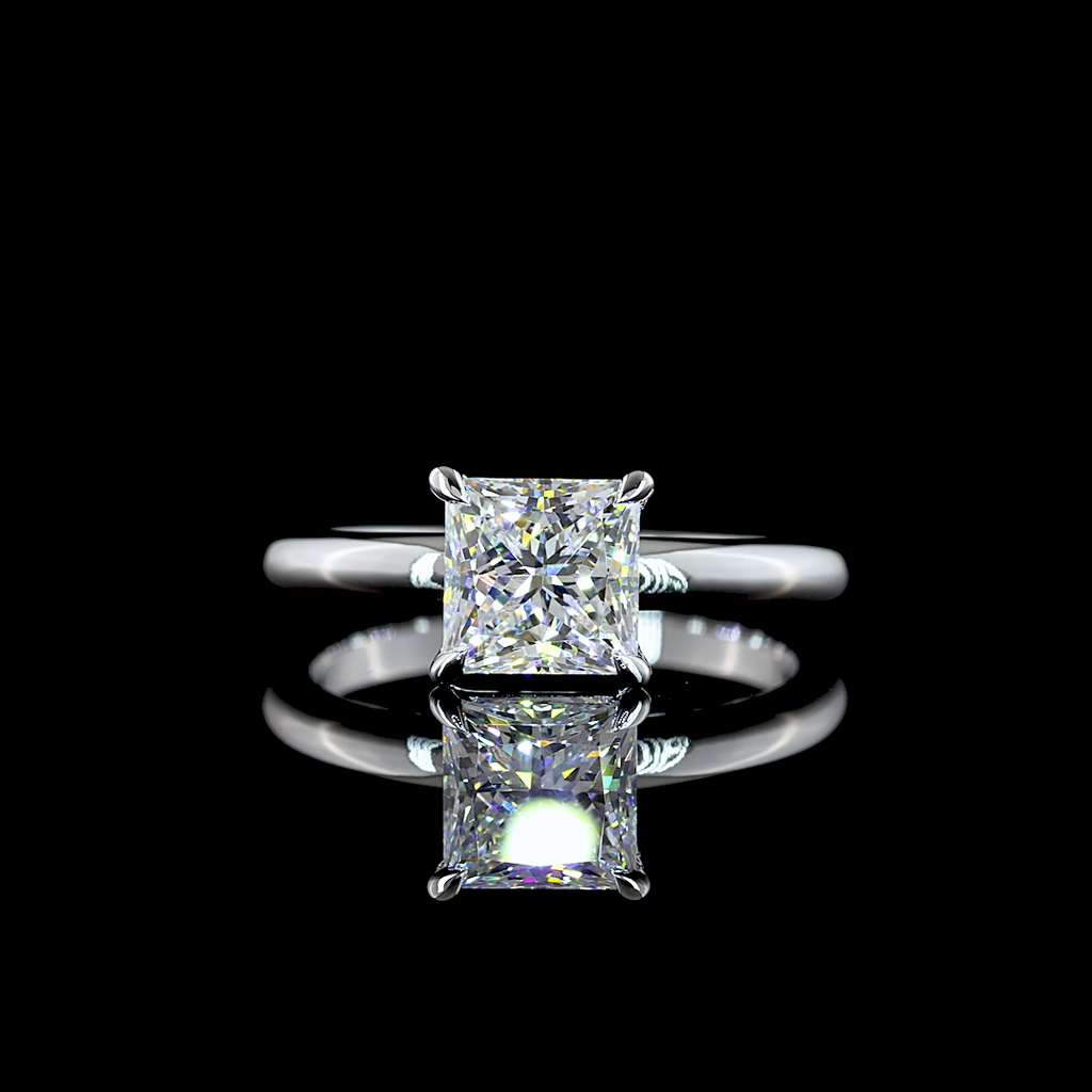 1.52 Ct Solitaire Princess Cut Lab Diamond Engagement Ring
