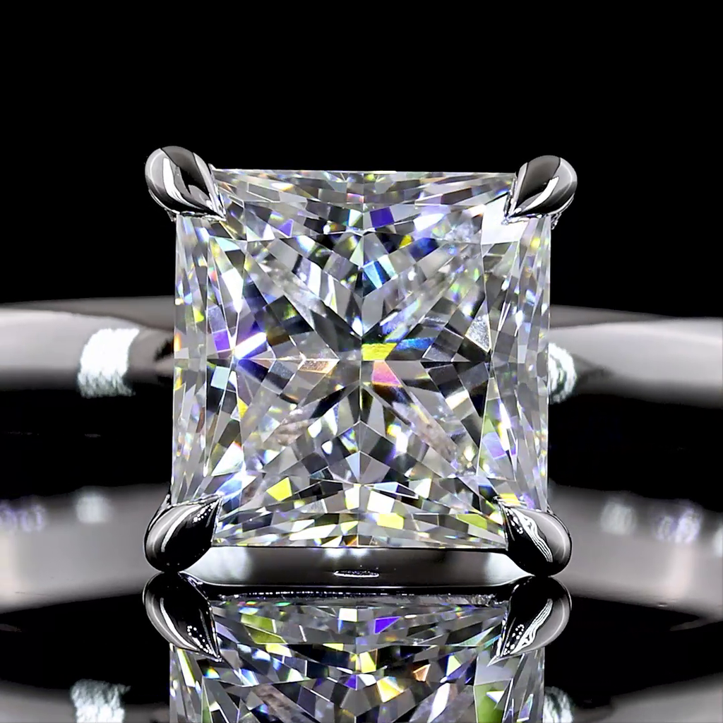 1.52 Ct Solitaire Princess Cut Lab Diamond Engagement Ring
