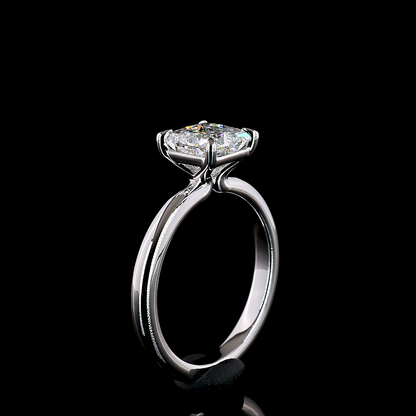 1.52 Cts 14K WHITE GOLD Princess Shape Solitaire Ring