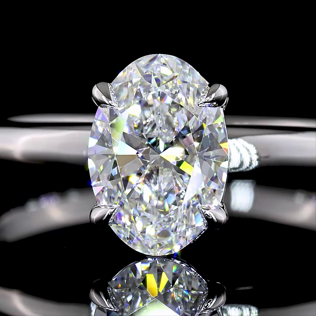 1.1 Cts 14K WHITE GOLD Oval Shape Solitaire Ring