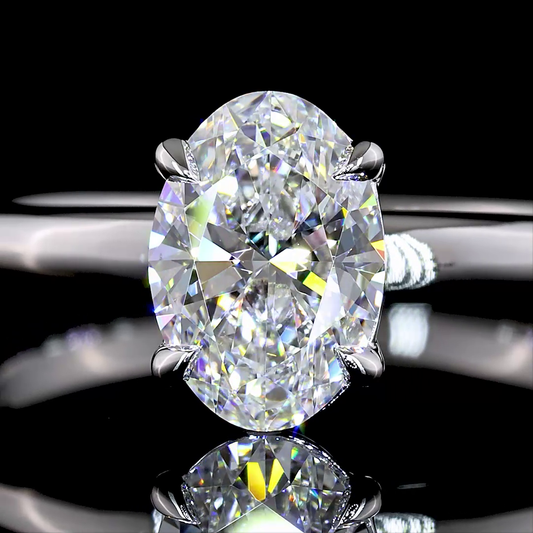 1.1 Cts 14K WHITE GOLD Oval Shape Solitaire Ring