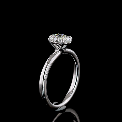 1.1 Cts 14K WHITE GOLD Oval Shape Solitaire Ring