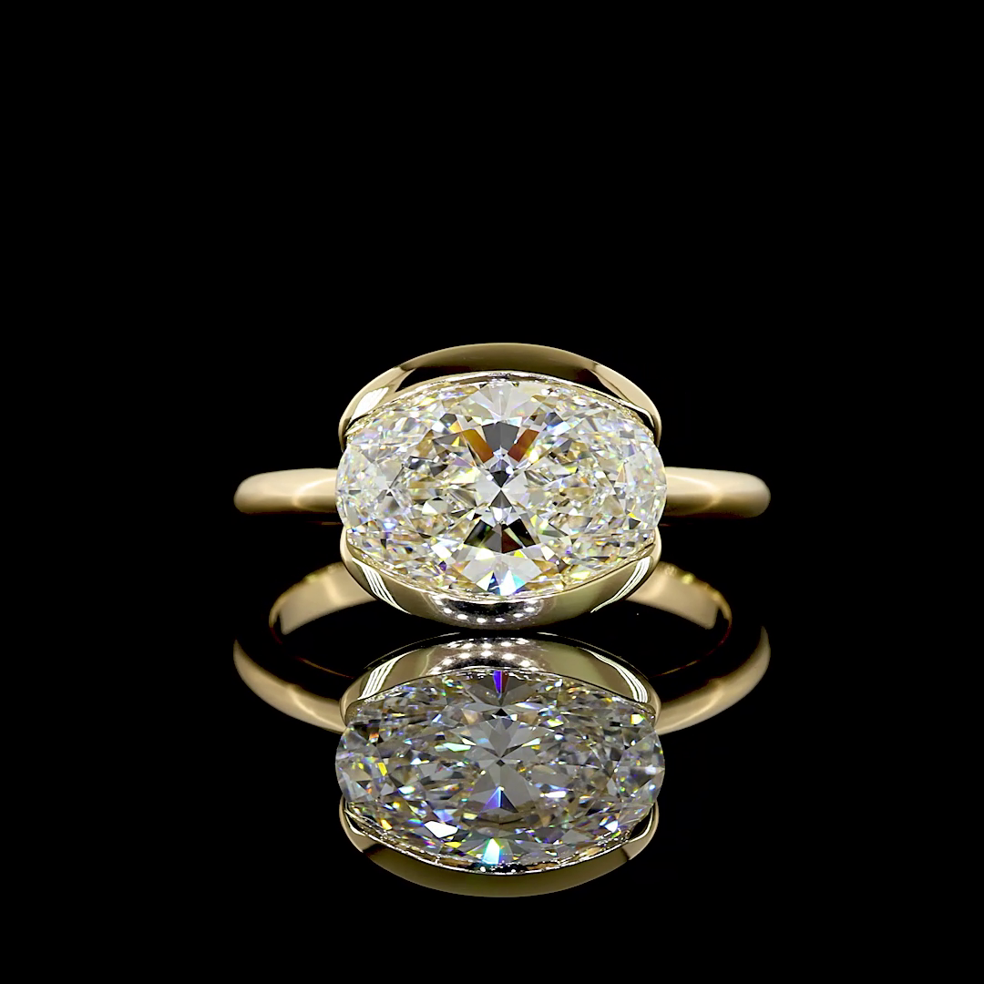 2.53 Cts 14K YELLOW GOLD Oval Shape Solitaire Ring
