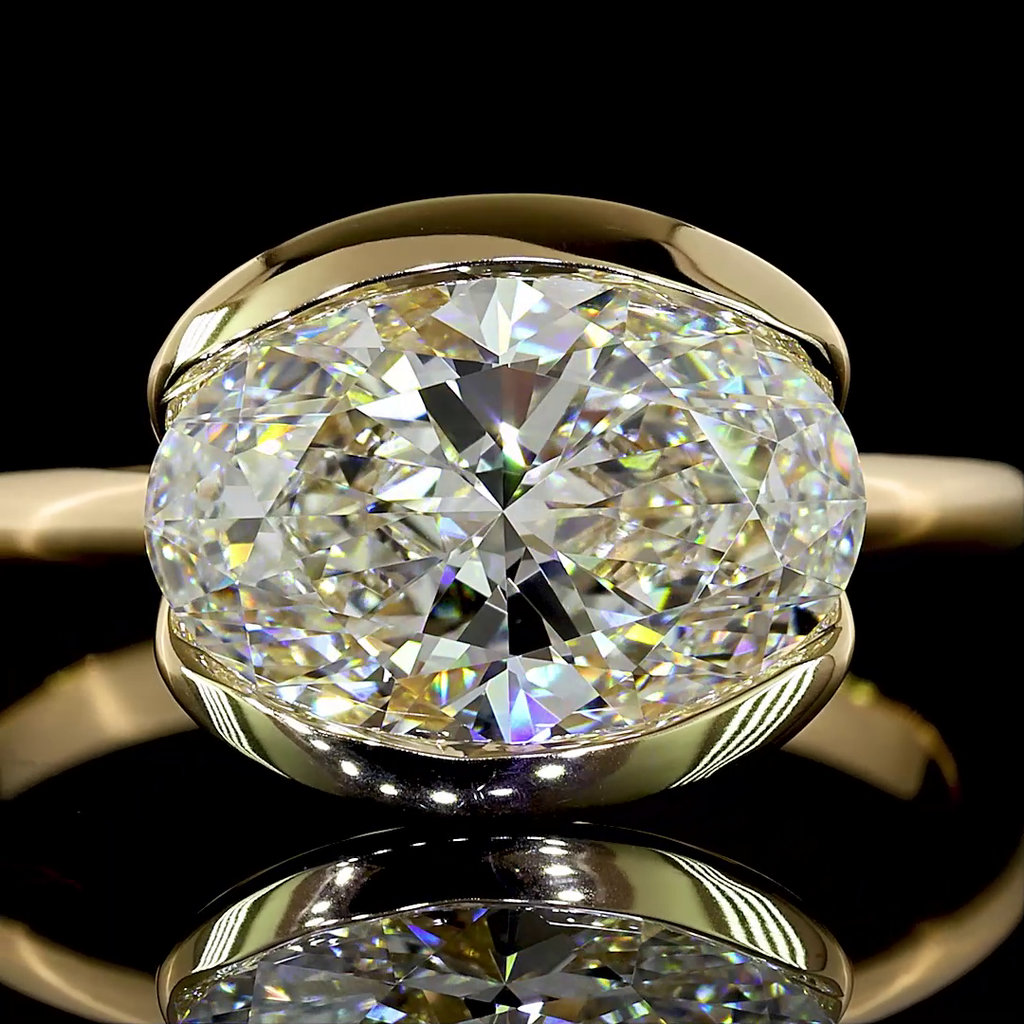 2.53 Cts 14K YELLOW GOLD Oval Shape Solitaire Ring