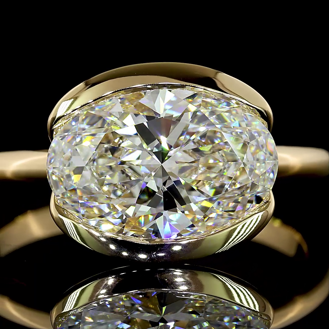 2.53 Cts 14K YELLOW GOLD Oval Shape Solitaire Ring