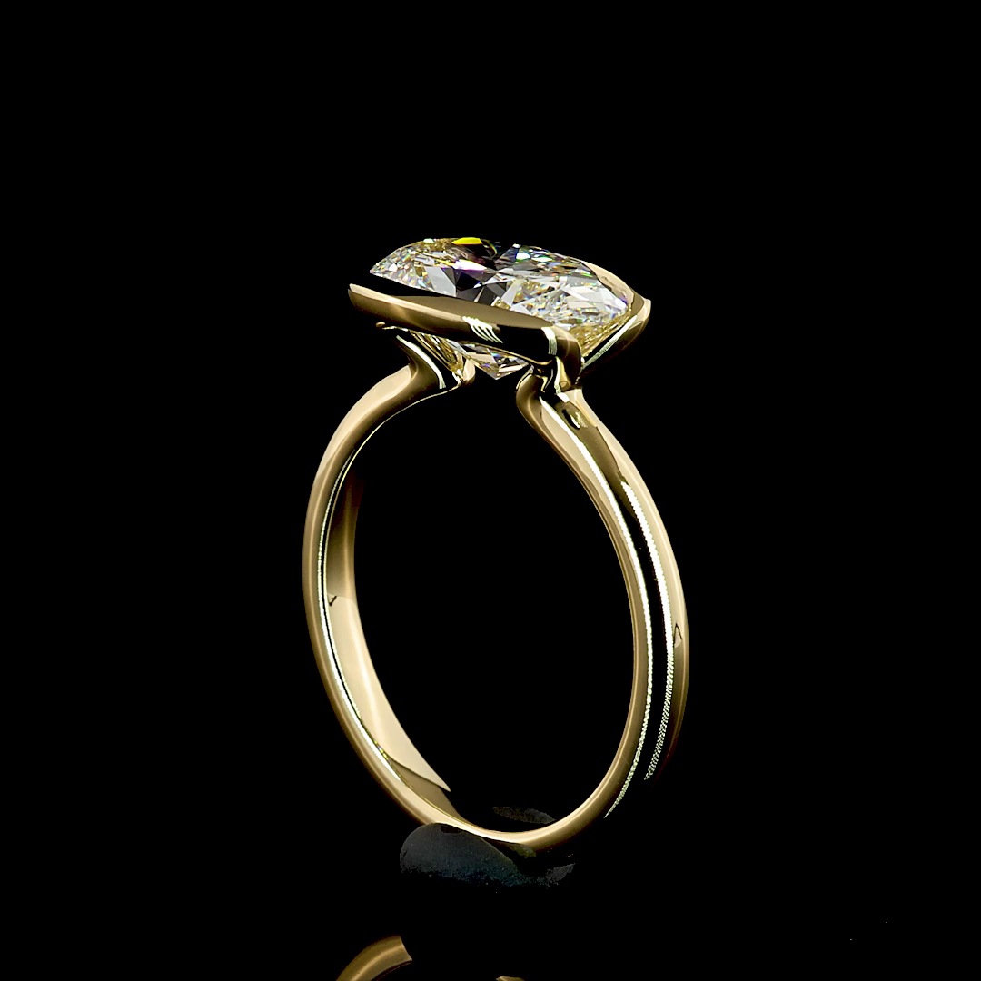 2.53 Cts 14K YELLOW GOLD Oval Shape Solitaire Ring